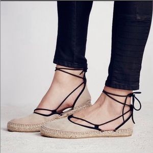 Free People Marina Lace Up Espadrille Sz 40